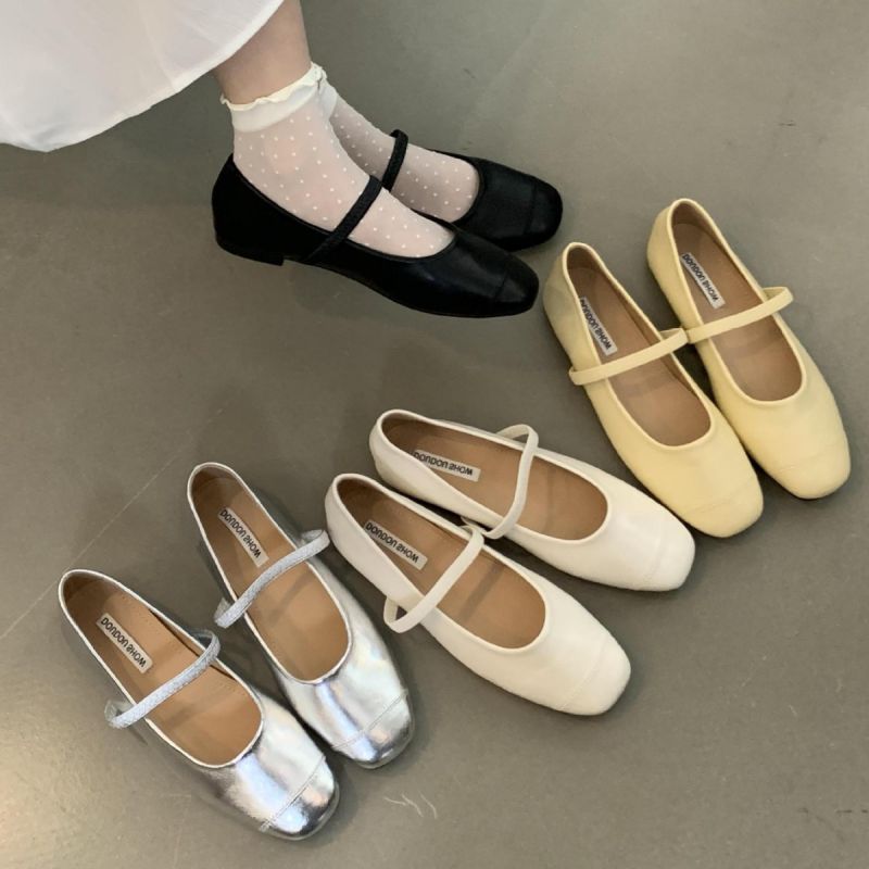 Zapatos De Suela Suave Con Punta Redonda De Pu