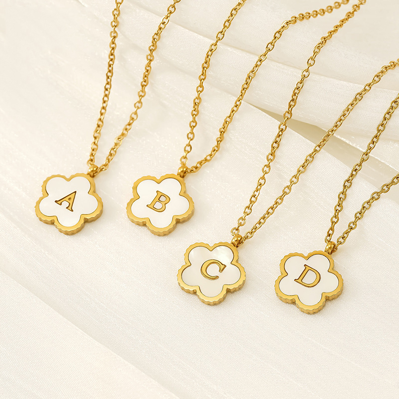 Collar De 26 Letras Flor De Acero