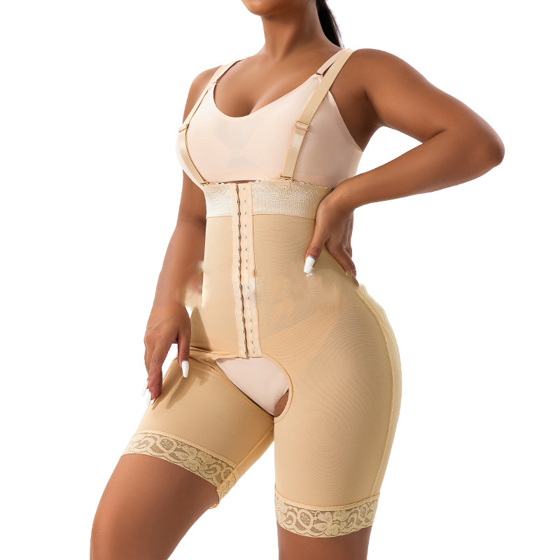 Pantalones Moldeadores De Cuerpo Con Botones Y Entrepierna Abierta Con Correa Para El Hombro De Nailon