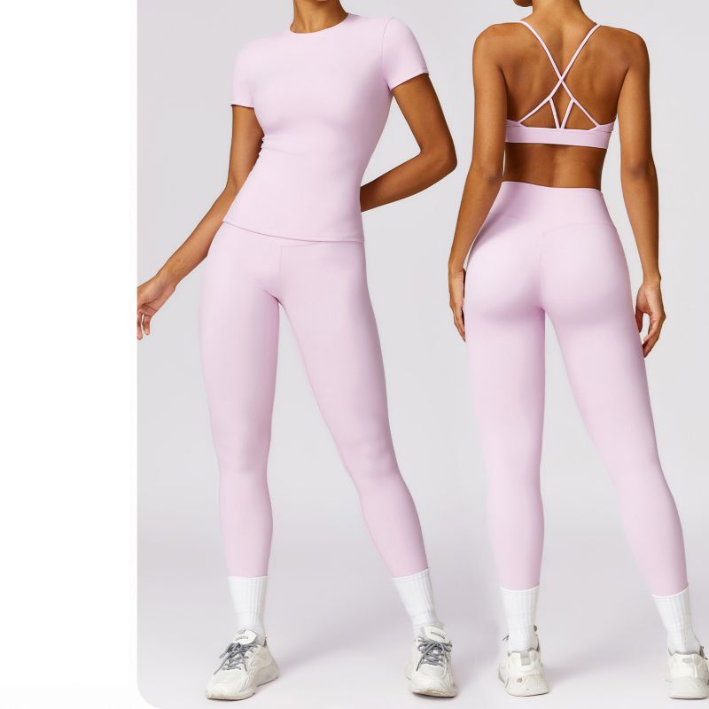 Conjunto De Yoga De Pantalón Y Sujetador De Secado Rápido Con Cremallera Cepillada
