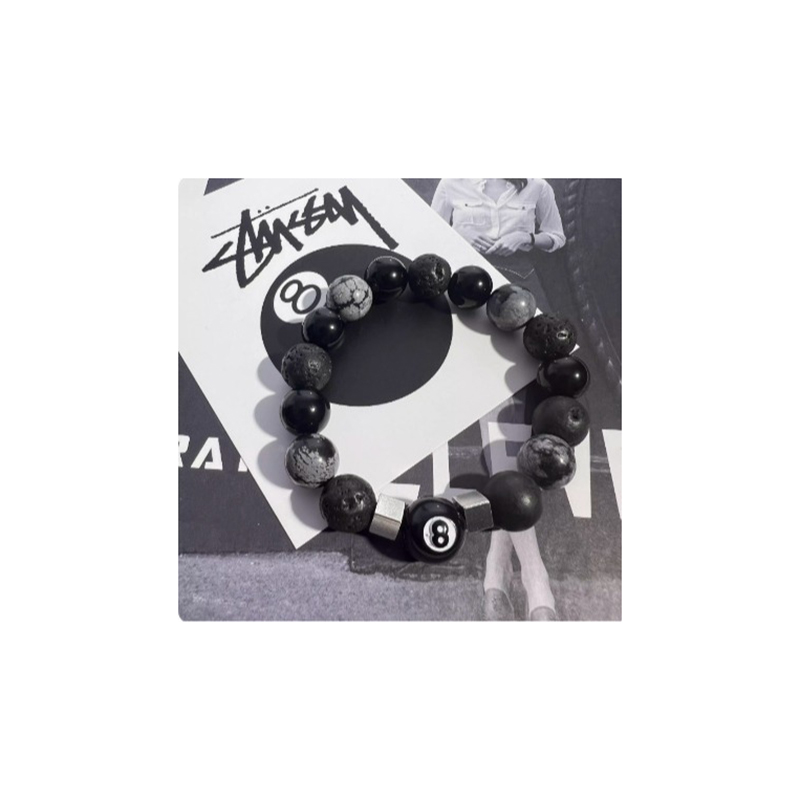 Fashion 10mm Beads Zj10937 Agate Geometric Beaded Men's Bracelet