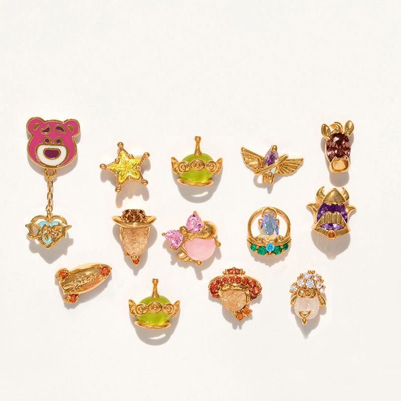 Fashion 12# Copper Diamond Cartoon Earrings Set
