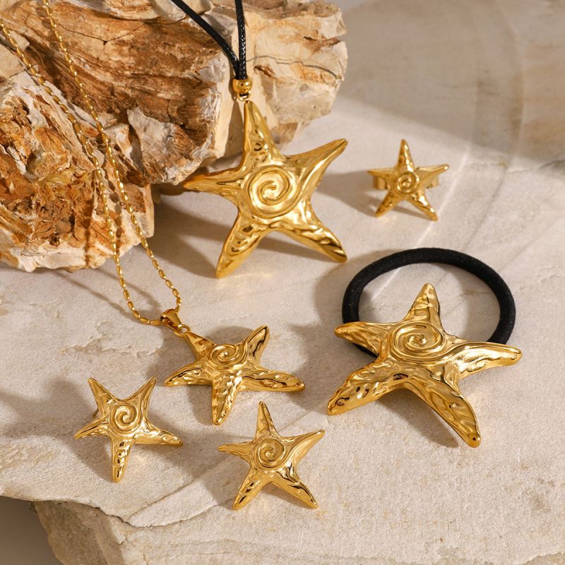 Fashion 4# Stainless Steel Starfish Ring