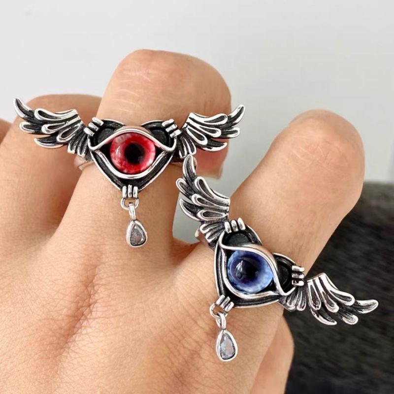 Fashion Angel's Tears (red) Alloy Heart Monster Eye Open Ring
