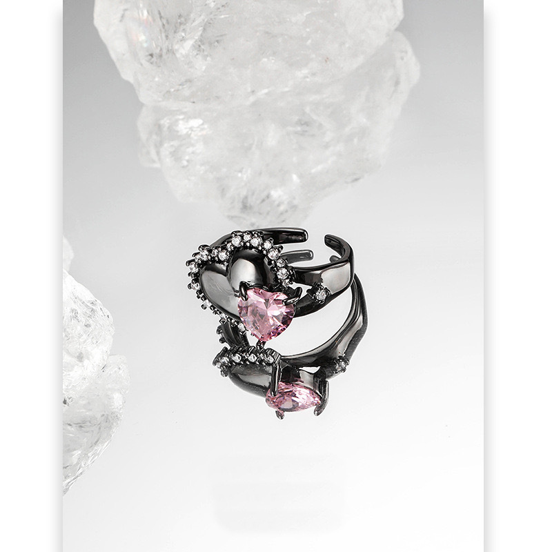 Fashion Sweet Cool Ring Alloy Diamond Heart Ring