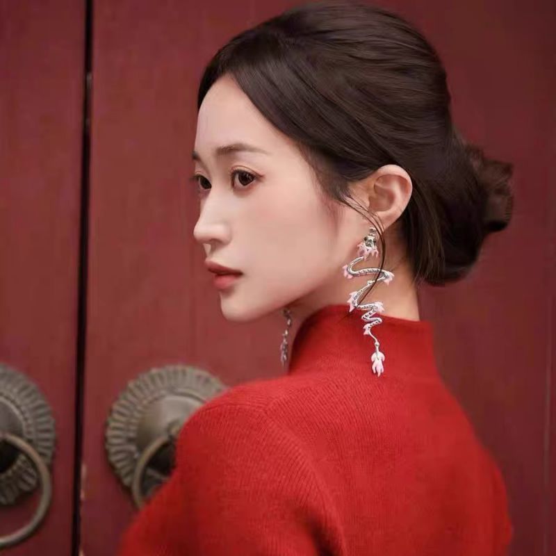Fashion Dragon Earrings Alloy Diamond Dragon Earrings