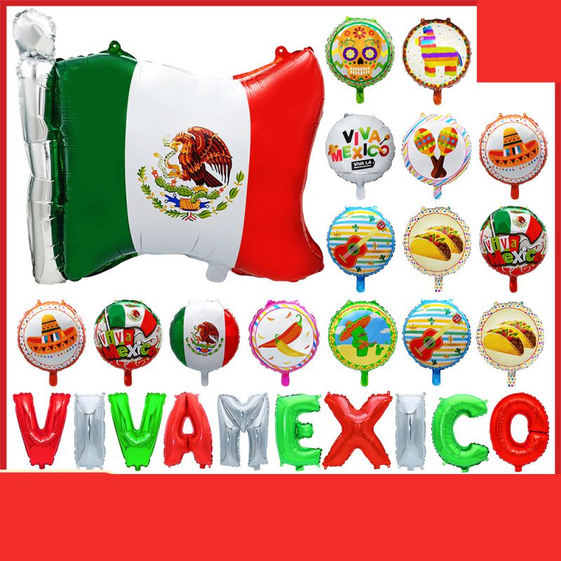 Fashion 18 Inch Round Mexican Letters (50 Pieces Minimum) Aluminum Foil Cartoon Balloons