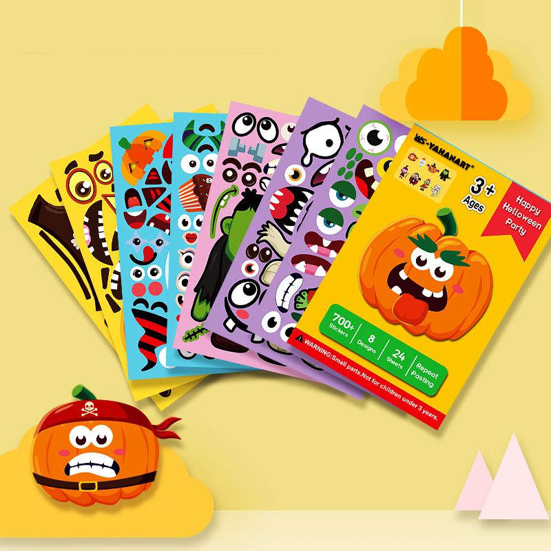 Pegatinas De Dibujos Animados Del Día De Los Muertos De Halloween Para Niños
