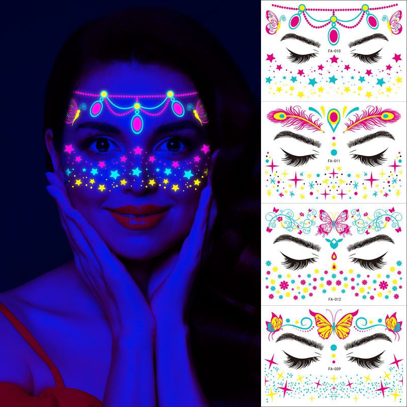 Fashion 1# Fluorescent Waterproof Tattoo Sticker