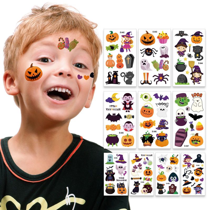 Pegatinas De Tatuajes De Dibujos Animados De Halloween