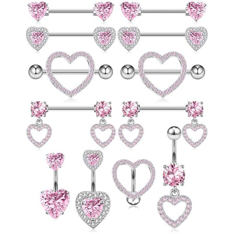 Piercing Pezón Geométrico Diamante Acero Inoxidable