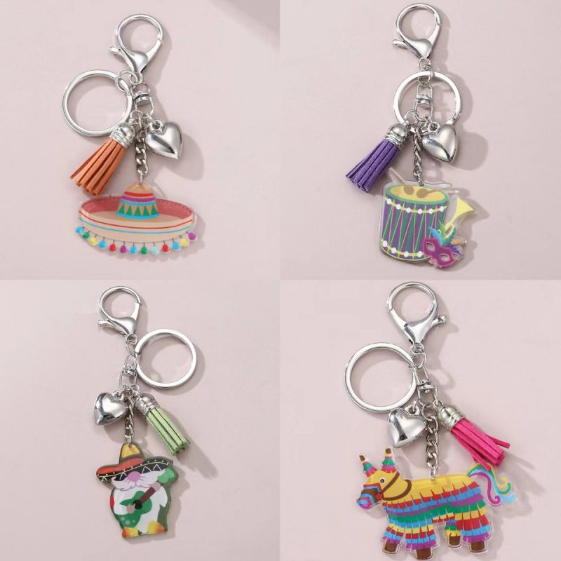 Fashion Mask 2 Metal Cartoon Keychain