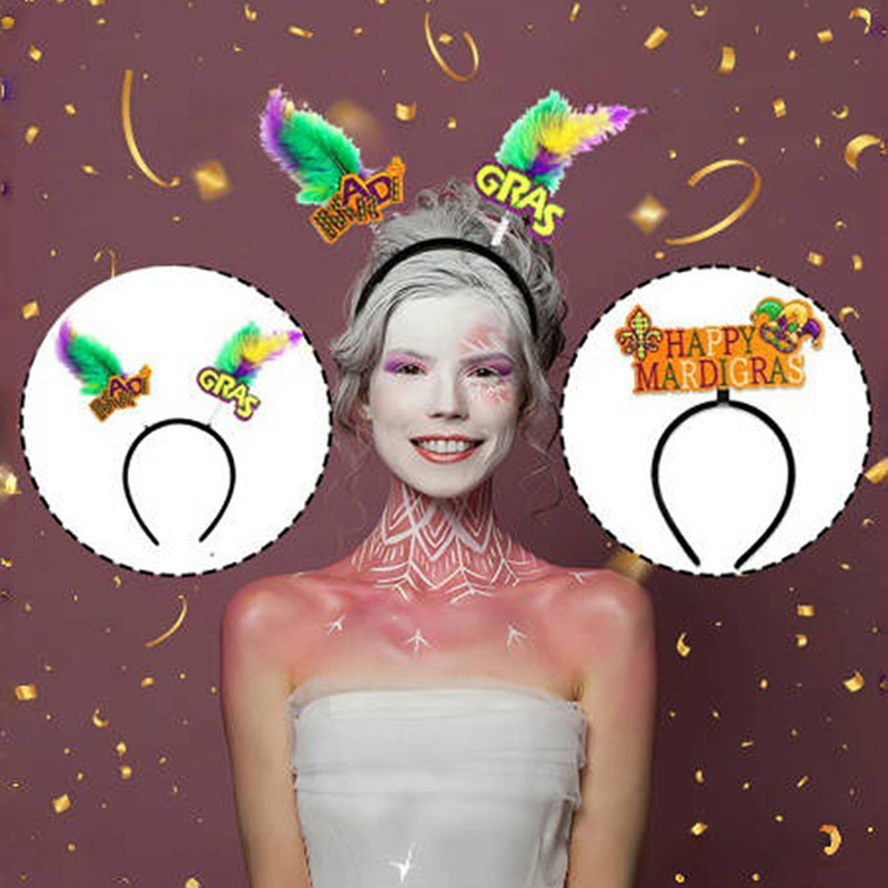 Fashion 4# Geometric Cartoon Feather Headband