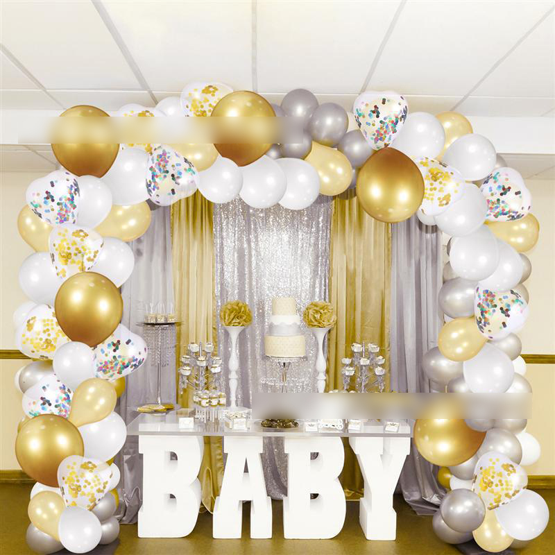 Fashion Heart Shaped Gold Set Latex Balloon Set