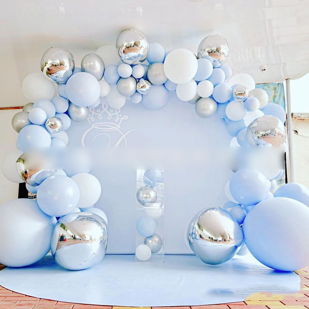 Fashion Light Blue Latex Balloon Set