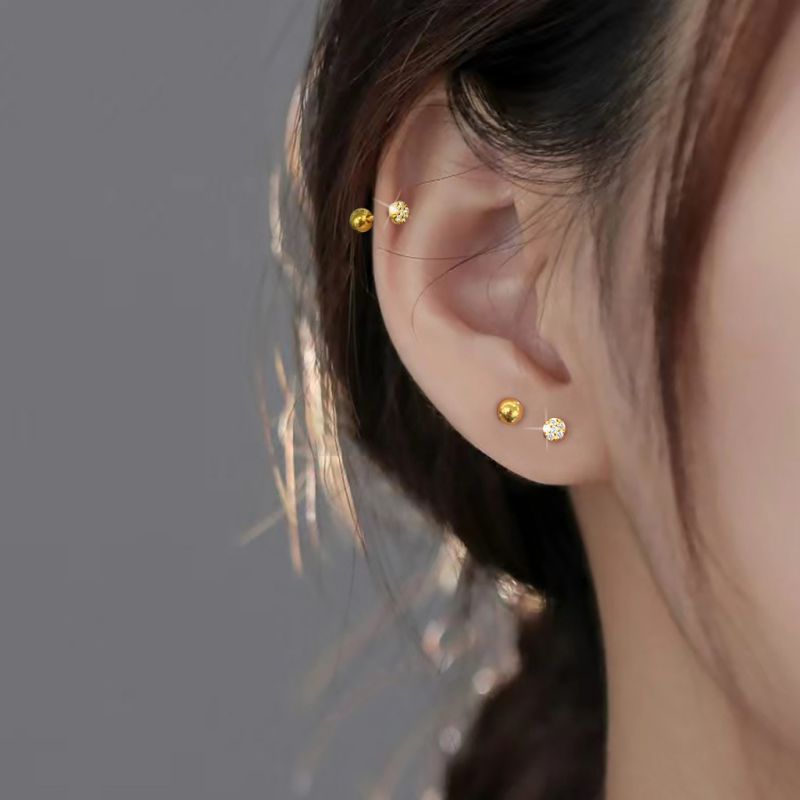 Pendientes De Plata Con Diamantes Redondos
