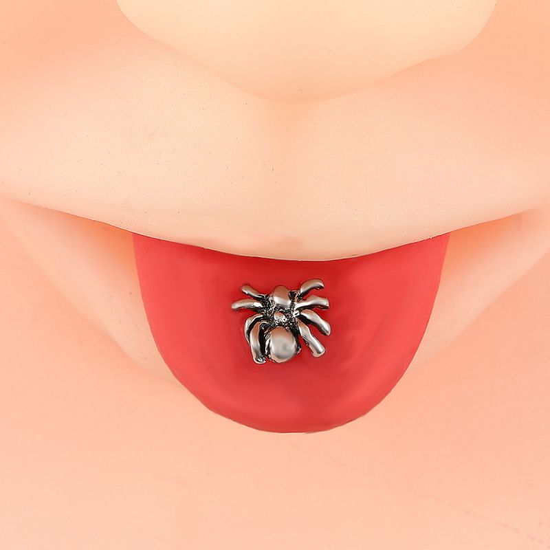 Perno Prisionero De La Lengua Del Piercing Del Cráneo De La Araña De La Aleación
