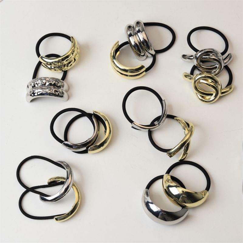 Fashion 14# Thick Arc Silver Alloy Curved Hair Rope