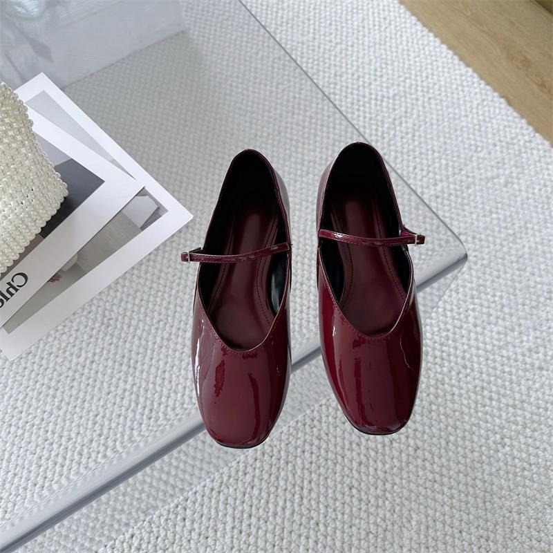 Zapatos Planos Con Hebilla Y Punta Redonda De Pu
