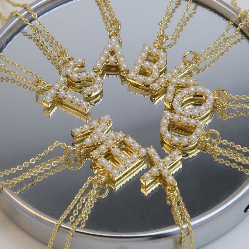 Collar De Perlas De Cobre De 26 Letras.