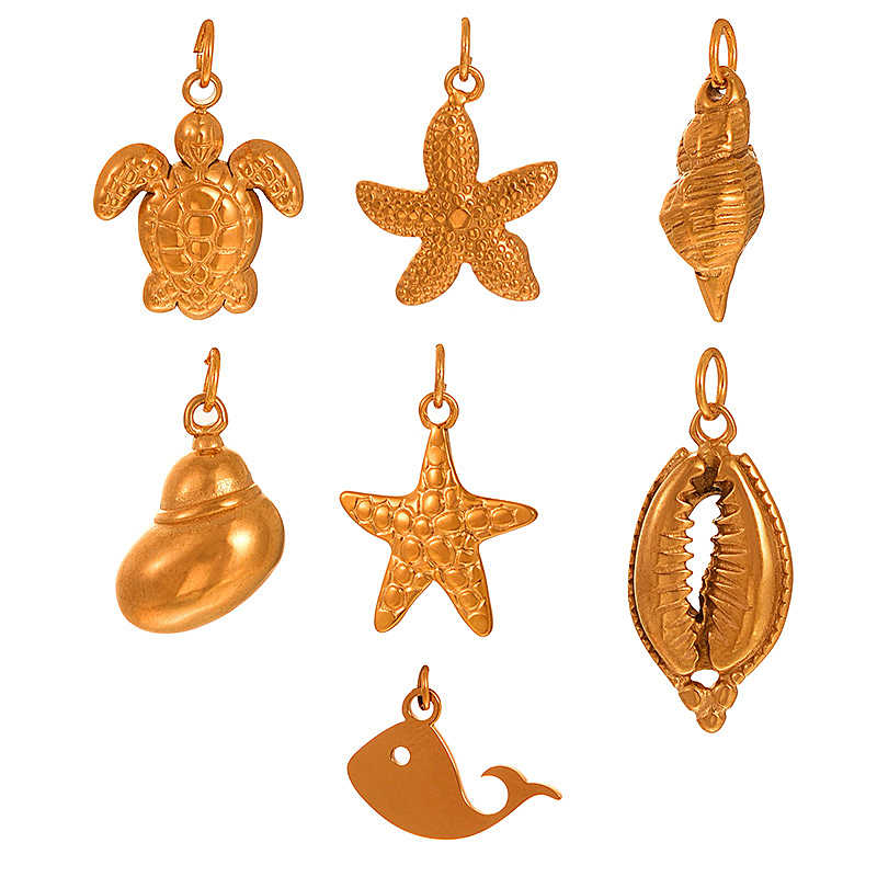 Fashion Gold 1 Titanium Steel Starfish Pendant Accessories