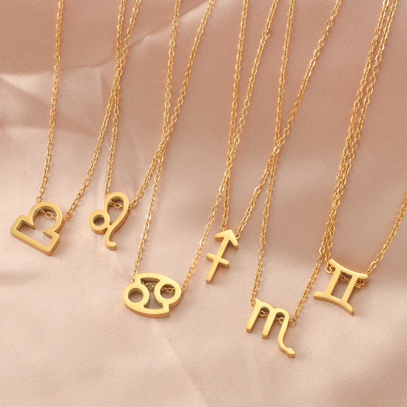 Fashion Aries-1 Titanium Steel Twelve Zodiac Necklace