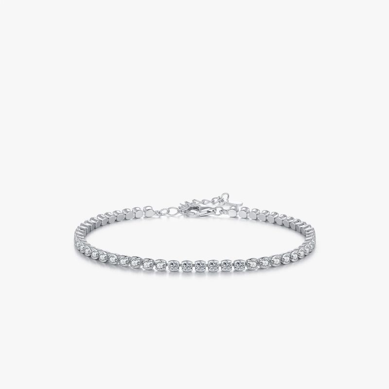 Silver Silver Diamond Mesh Bracelet