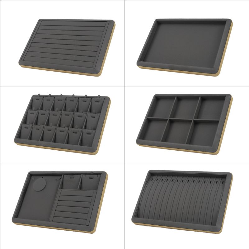 Fashion 18-bit Pendant Piece Gray Leather Square Display Box