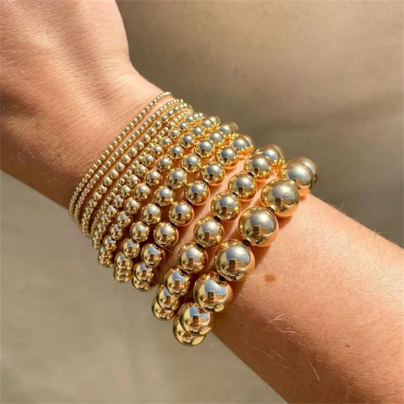 A-4mm Gold-plated Beaded Bracelet