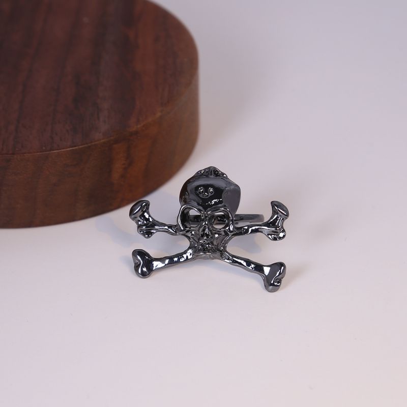Black Alloy Skull Ring