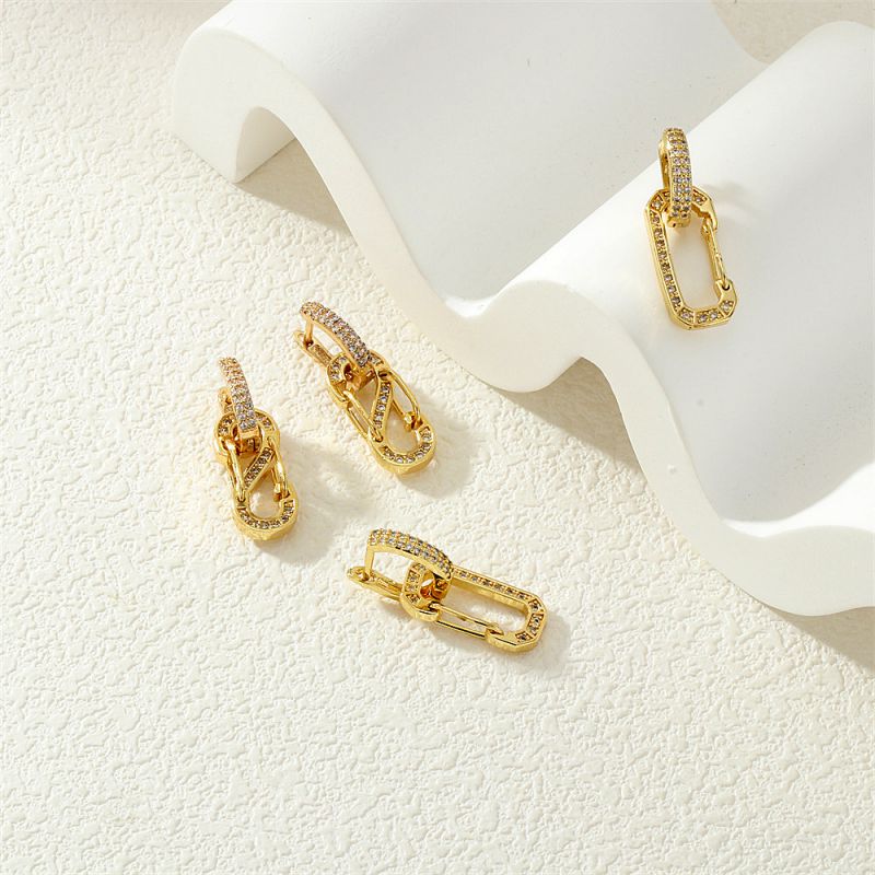 A Copper Diamond Mountaineering Buckle Earrings