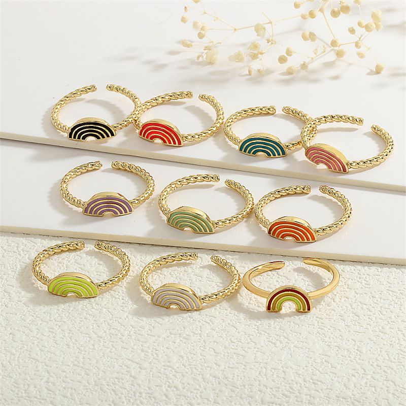 Rainbow 1 Copper Geometric Open Ring