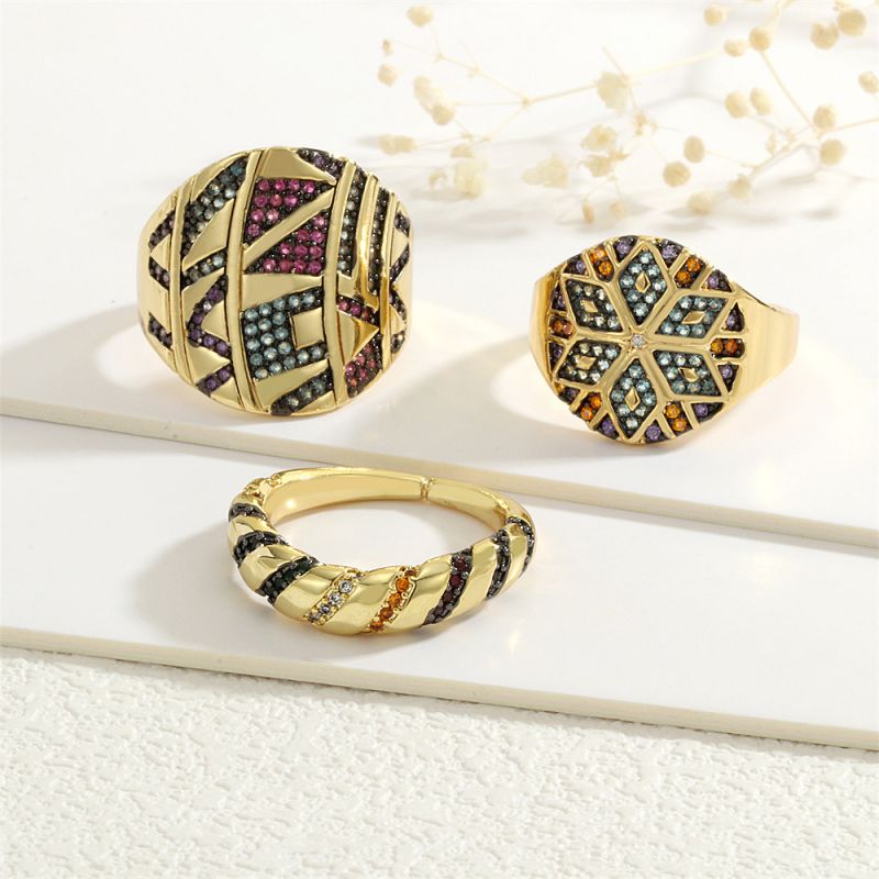 Gold 1 Gold-plated Copper And Diamond Twisted Open Ring