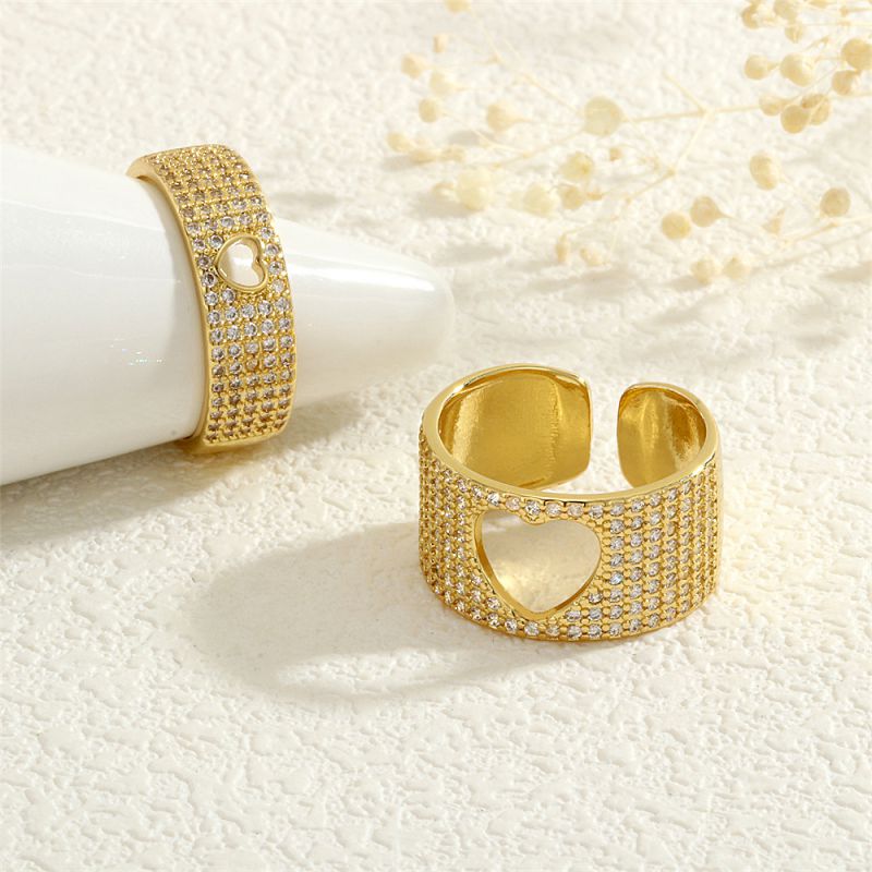 A Gold-plated Copper Open Ring With Diamonds