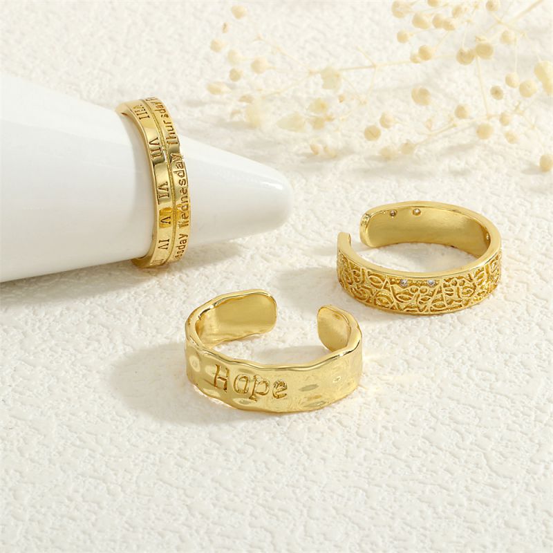 A Gold-plated Copper Geometric Open Ring