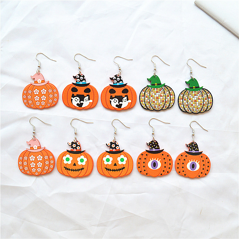 Item 2 Acrylic Pumpkin Earrings