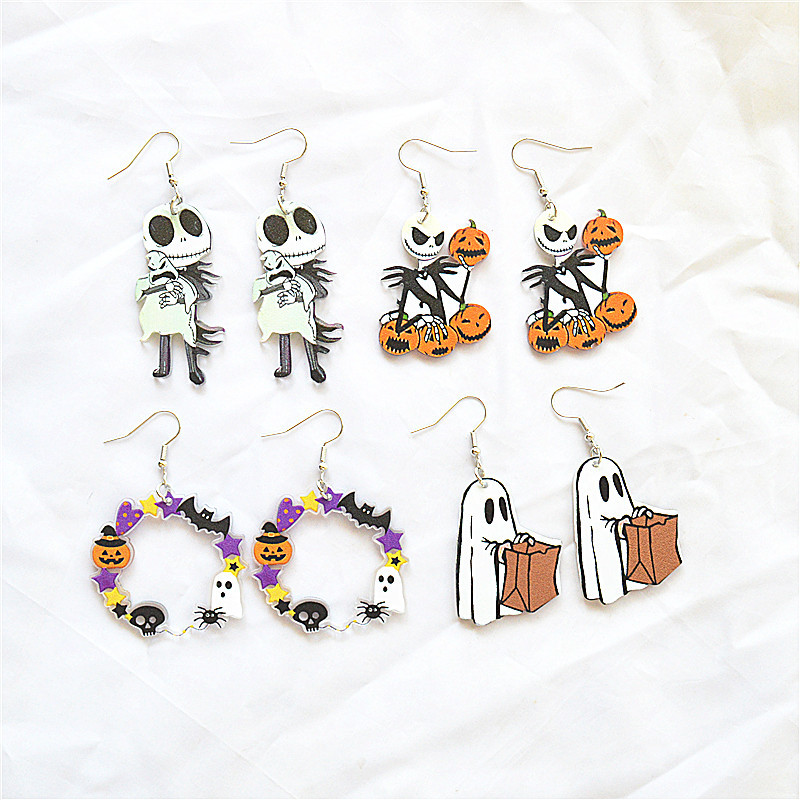 Type 1 Acrylic Pumpkin Earrings