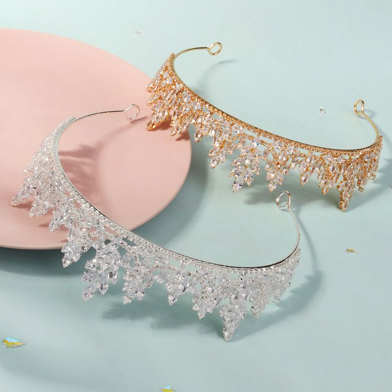 Silver Alloy Diamond Geometric Crown