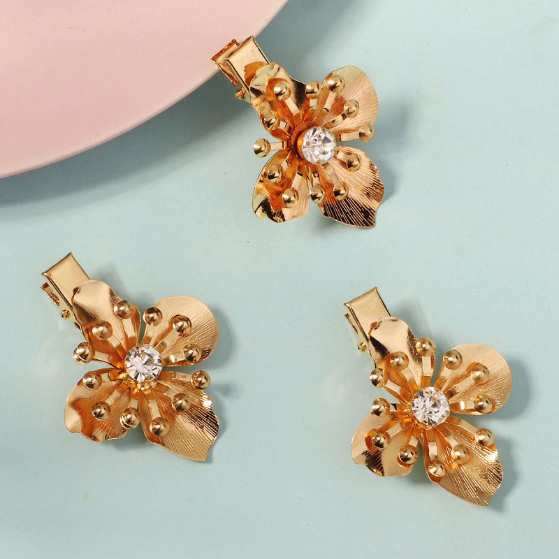 Gold 2 Alloy Flower Children's Hairpin Set