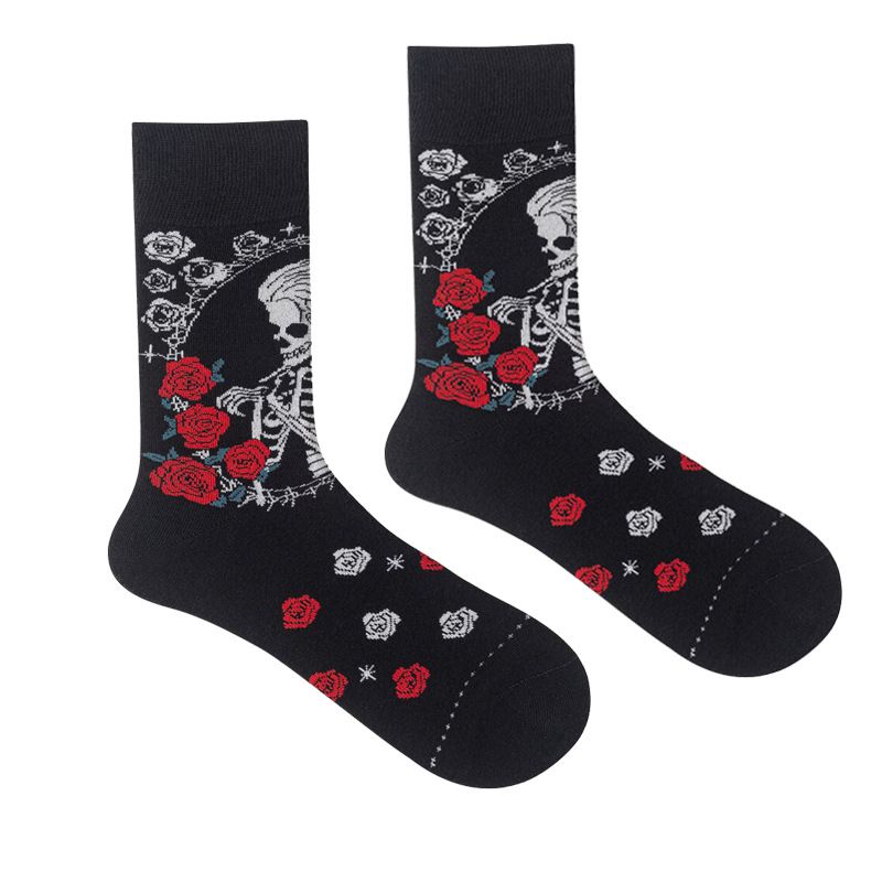 Skull Halloween Printed Cotton Socks