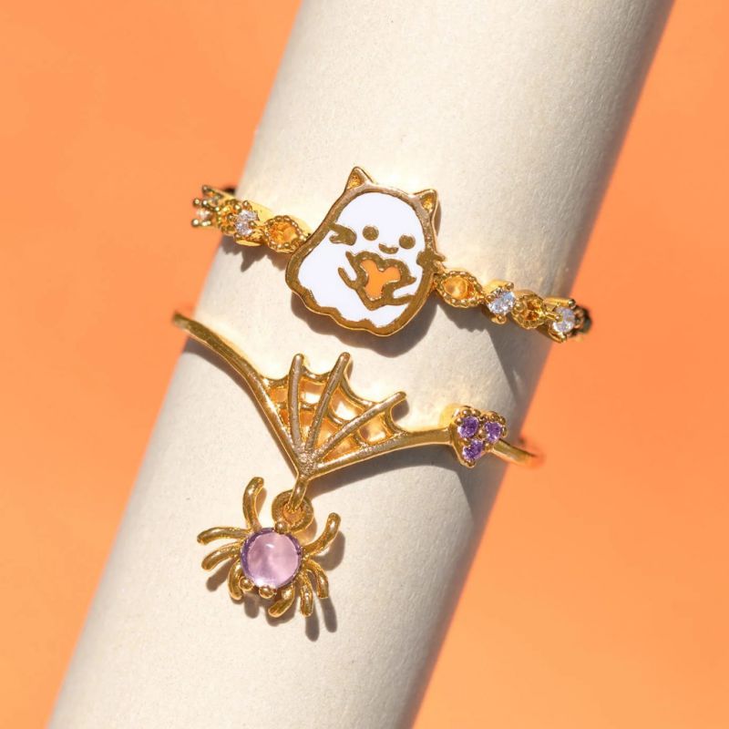 6# Copper Plated Gold Diamond Open Adjustable Ring