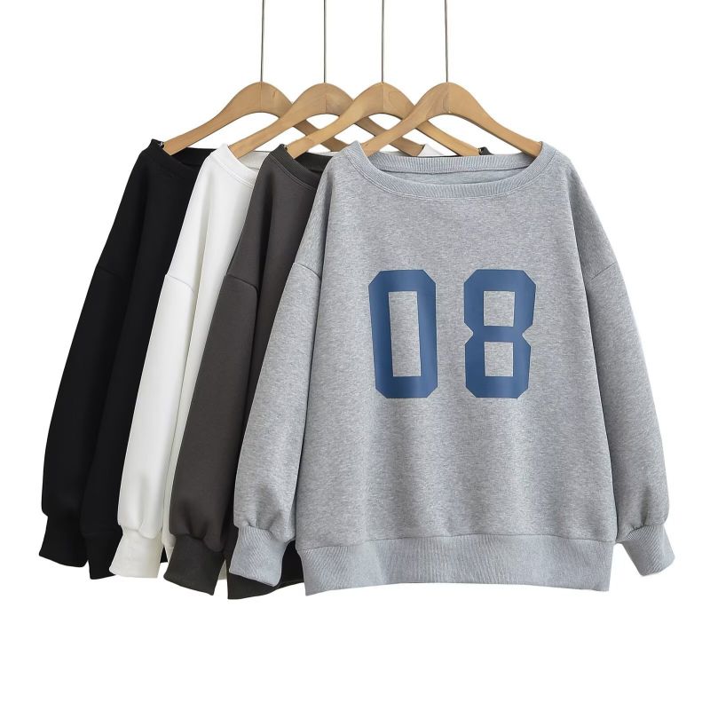 Sudadera Con Cuello Redondo Y Estampado De Letras