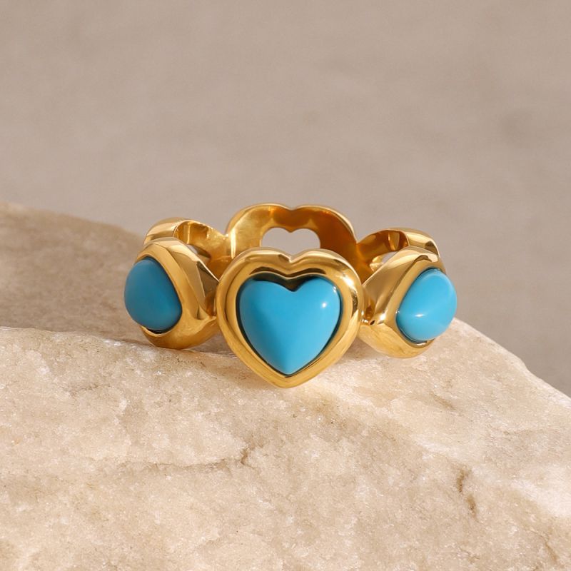 Gold Stainless Steel Heart Ring