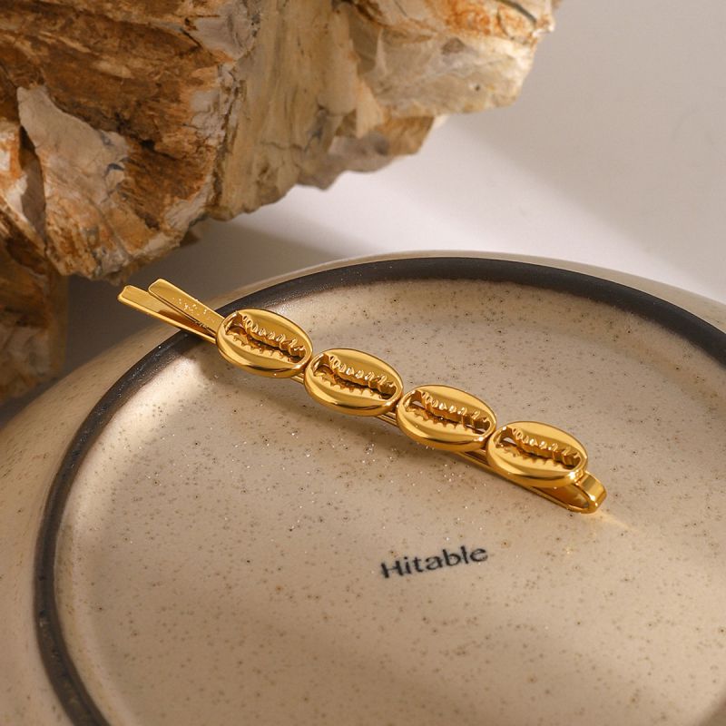 Gold Stainless Steel Shell Hairpin