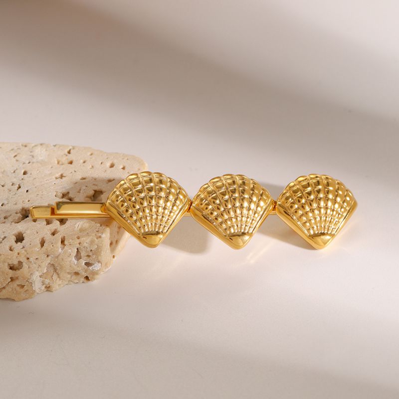 Gold Stainless Steel Shell Hairpin