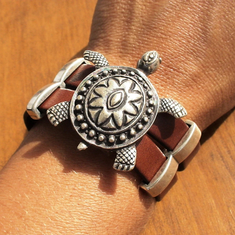 Silver Alloy Turtle Bracelet