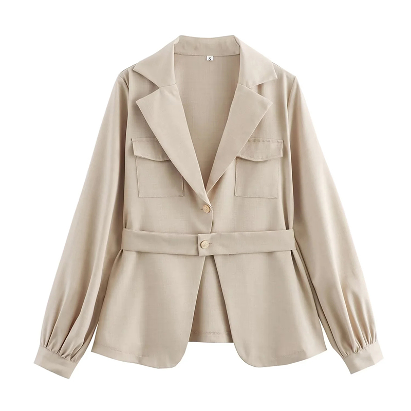 Off White Cotton Lapel Blazer And Micro-pleated Trousers Set
