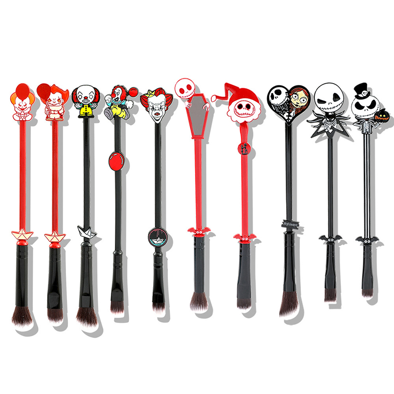 Halloween 10-pack Metallic Geometric Halloween Makeup Brush Set