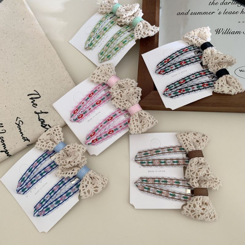 5# Coffee Color Fabric Lace Butterfly Children's Hair Clip