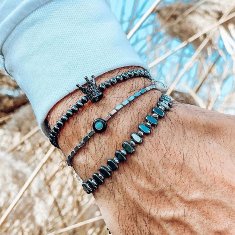 13# Geometric Beaded Men's Bracelet Set